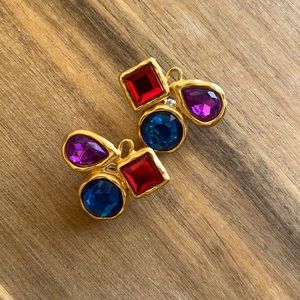 Vintage looking clip gold earrings